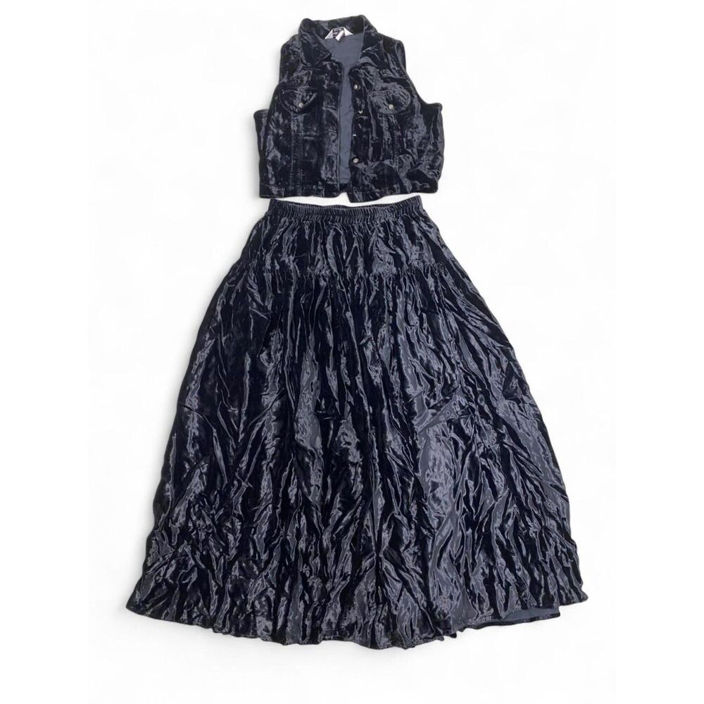 Whimsigoth Grunge Punk Velvet Renaissance Vintage Festival 2 Piece Set - Picture 3 of 7